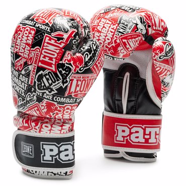 Leone patch kids boxing gloves-red